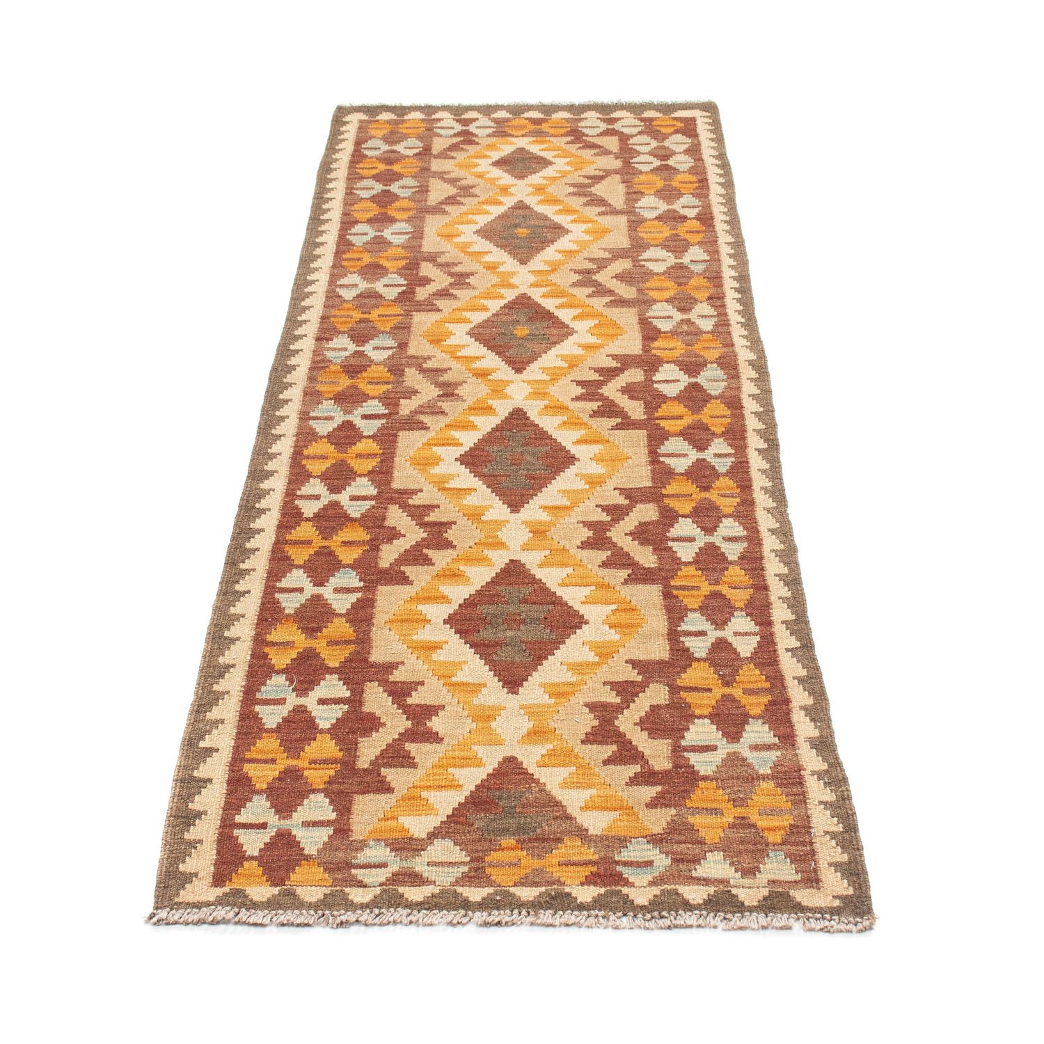 Tapis de couloir Tapis Kelim - Oriental - 194 x 63 cm - beige