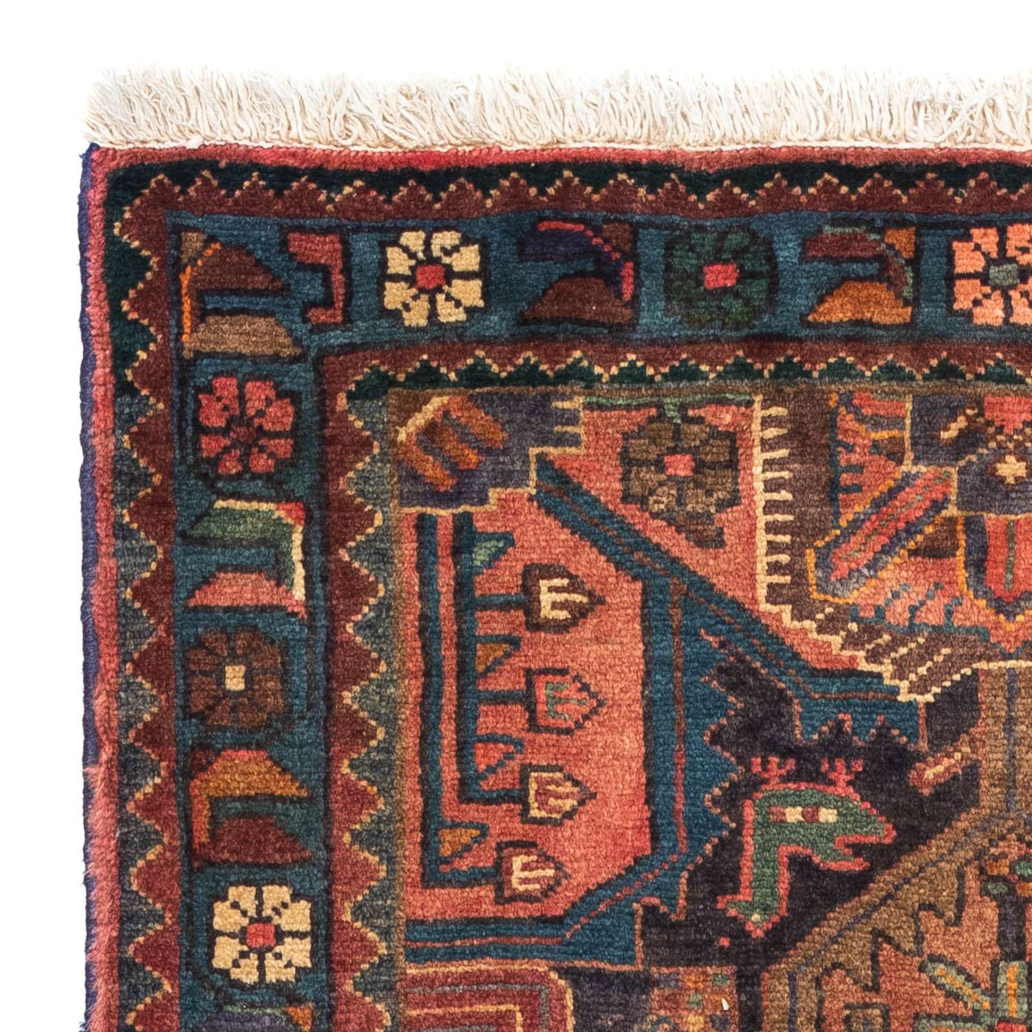 Persisk tæppe - Nomadisk - 126 x 80 cm - lysrød