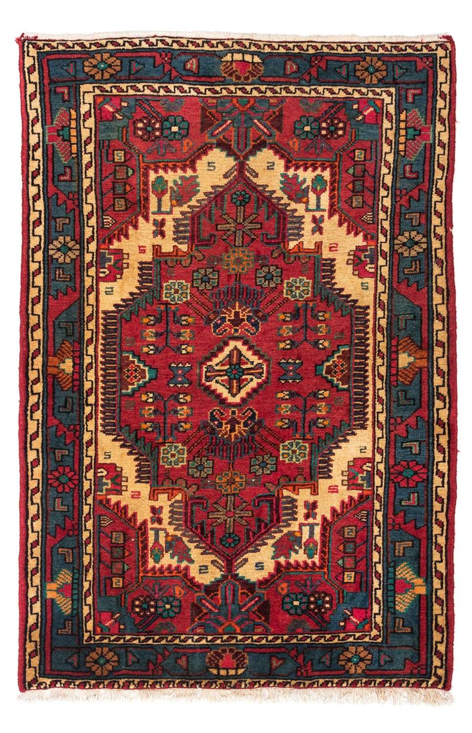 Tapis persan - Nomadic - 122 x 84 cm - rouge