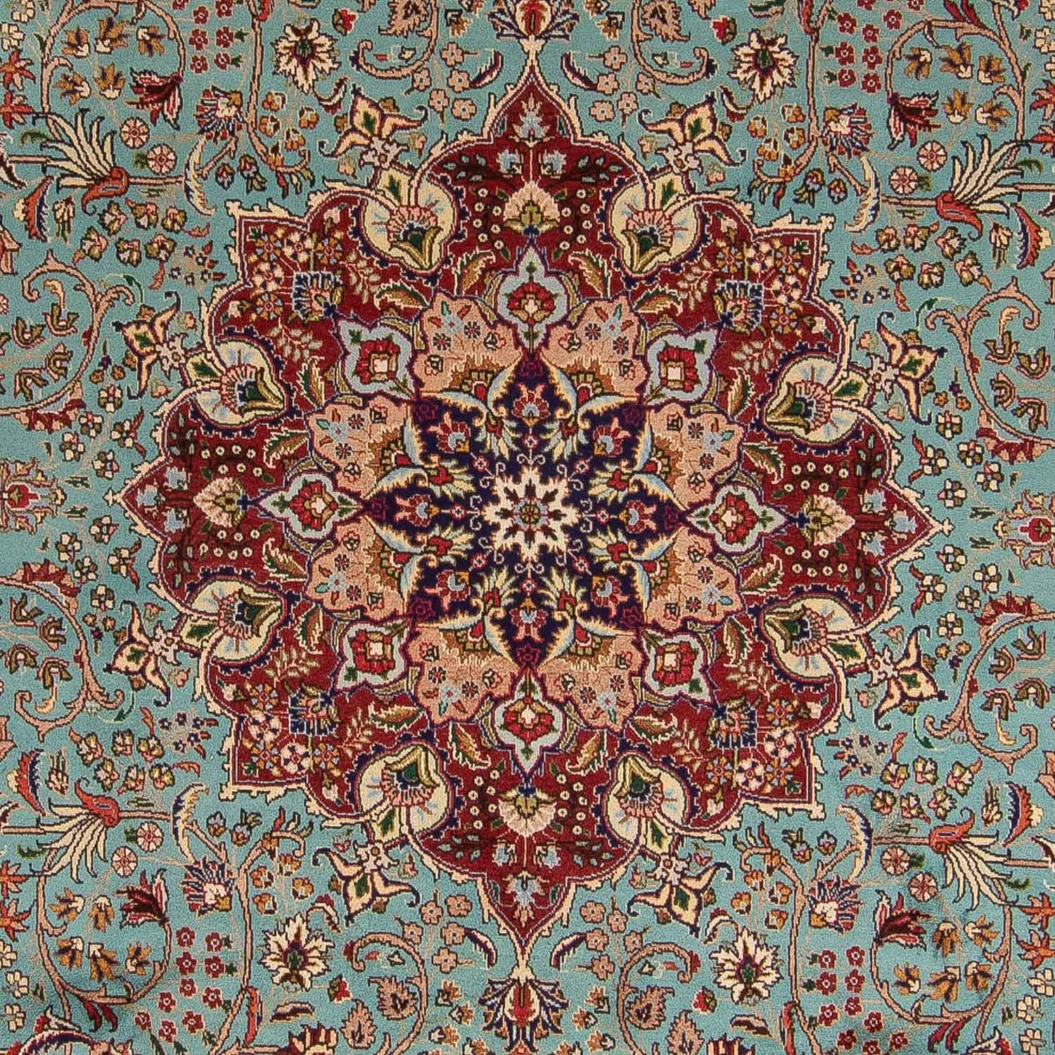 Dywan perski - Tabriz - Królewski - 350 x 248 cm - turkusowy