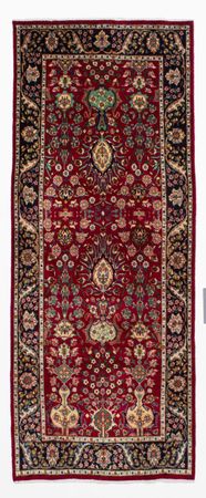 Alfombra de pasillo Alfombra persa - Tabriz - 265 x 106 cm - rojo oscuro