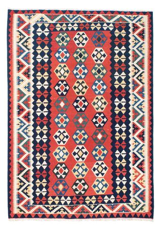 Kelim Carpet - orientalisk matta - 195 x 156 cm - röd