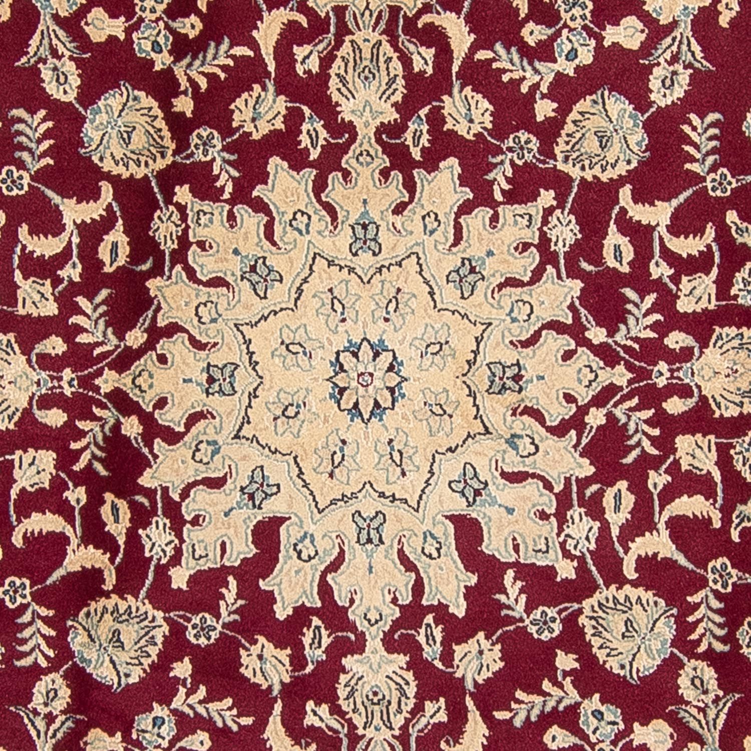 Tapis persan - Nain ronde  - 245 x 245 cm - rouge foncé