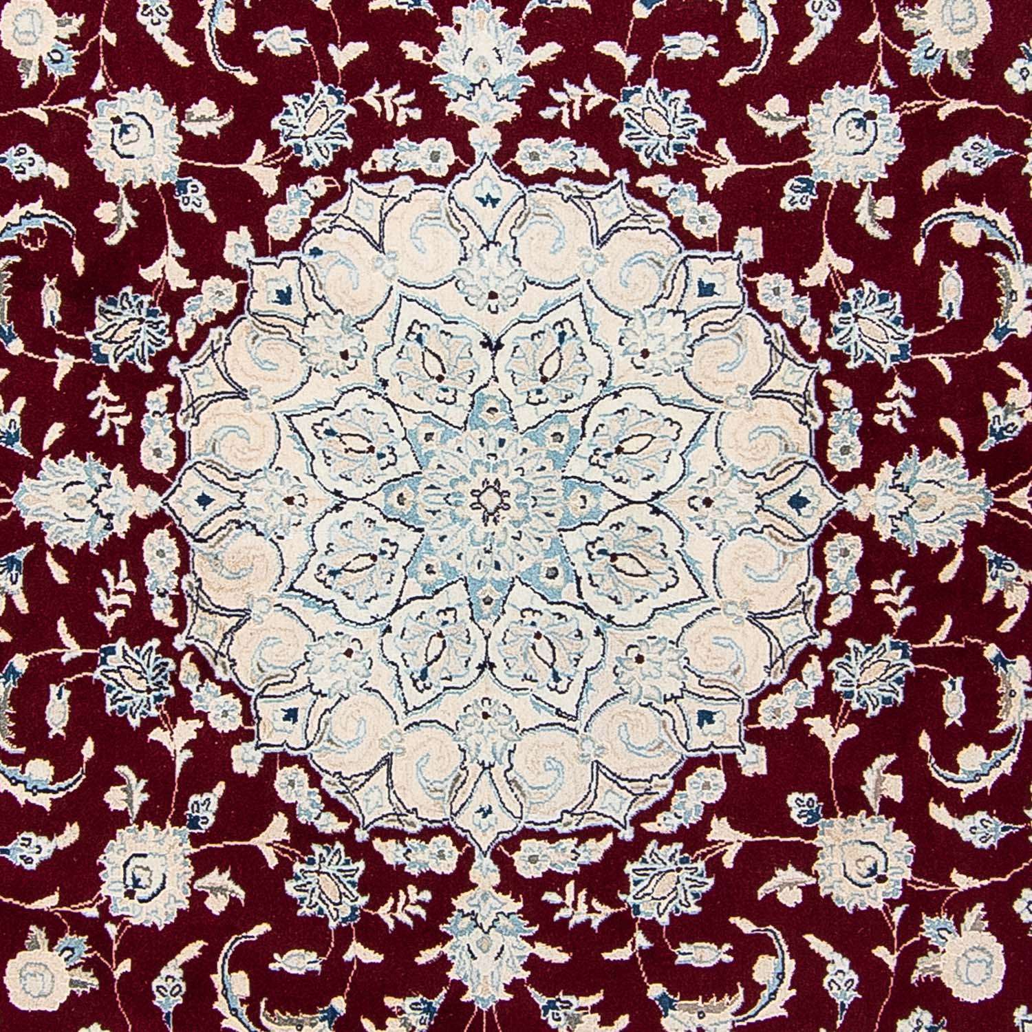 Alfombra persa - Nain redondo  - 297 x 297 cm - rojo oscuro