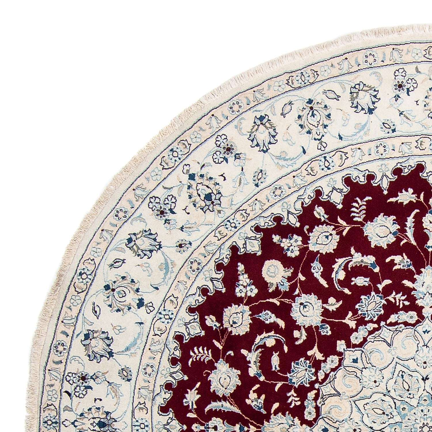Dywan perski - Nain okrągły  - 297 x 297 cm - ciemna czerwień