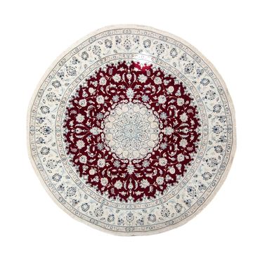 Perser Rug - Nain round  - 297 x 297 cm - dark red