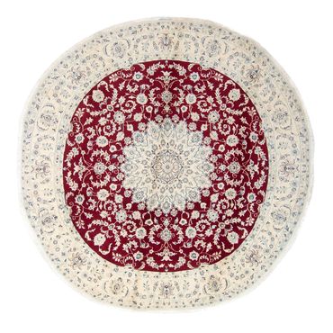 Perzisch tapijt - Nain rond  - 302 x 302 cm - donkerrood