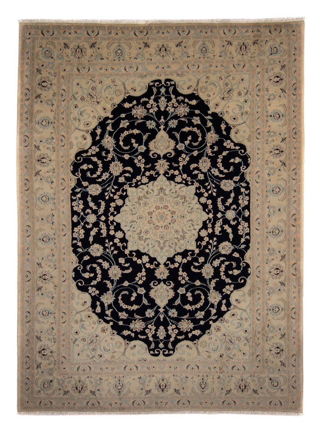 Alfombra persa - Nain - 348 x 250 cm - azul oscuro