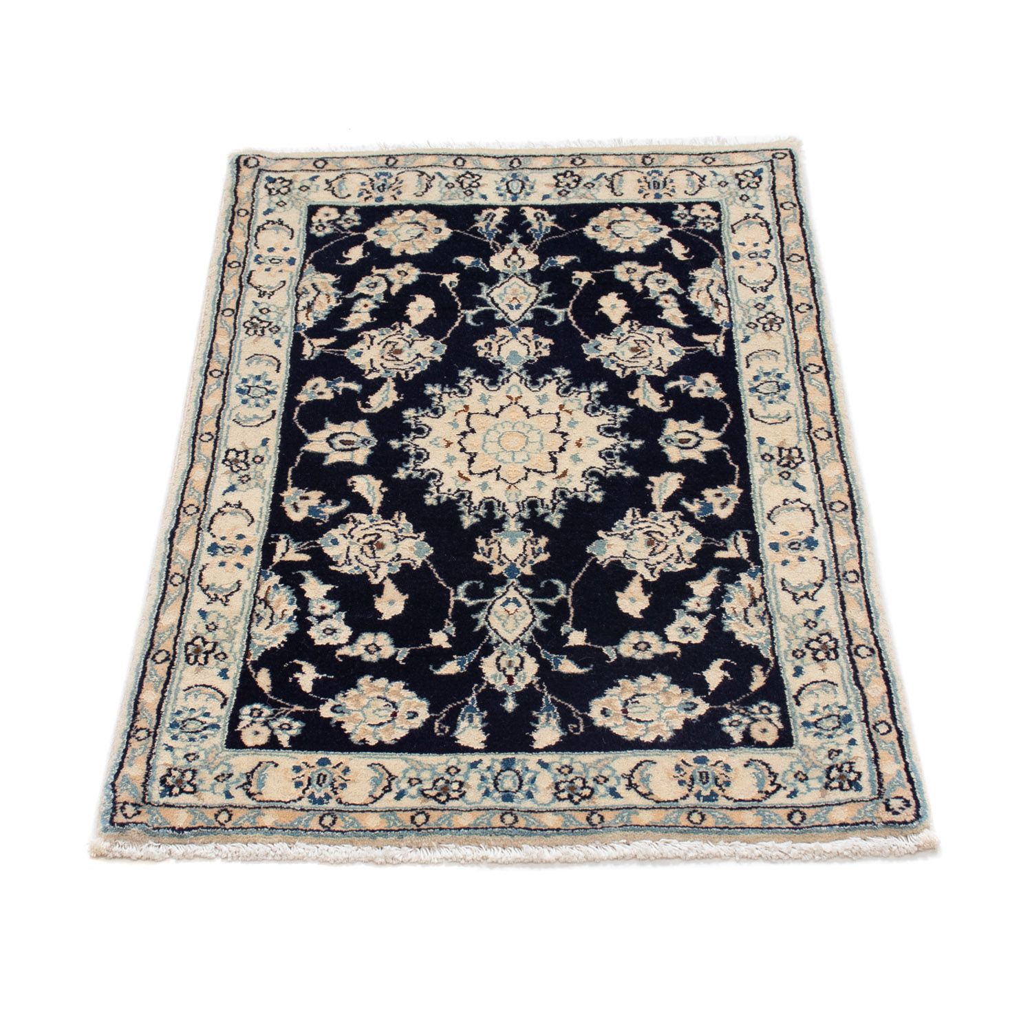 Tapete Persa - Nain - Royal - 94 x 54 cm - azul escuro