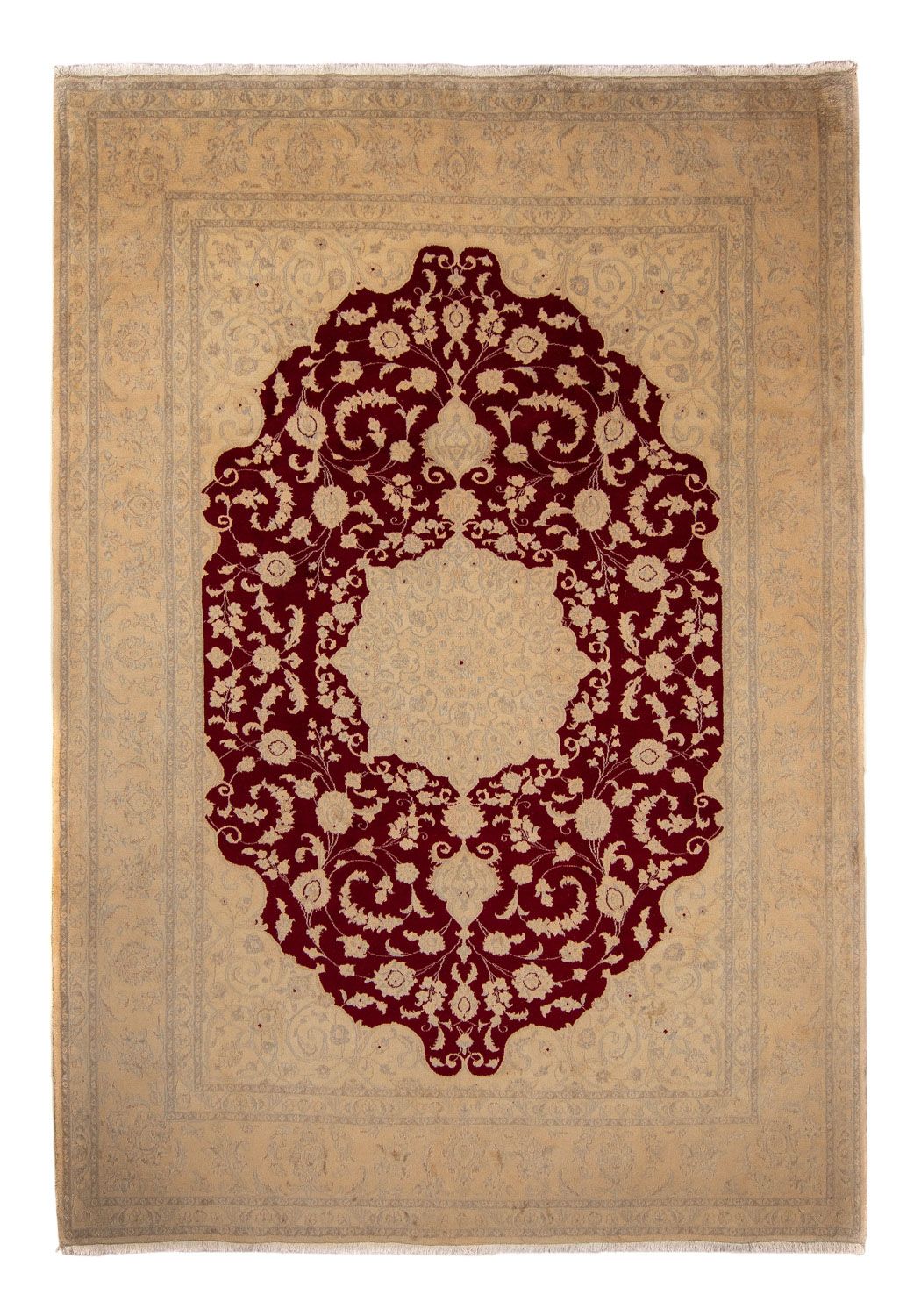 Tapis persan - Nain - 353 x 250 cm - marron clair