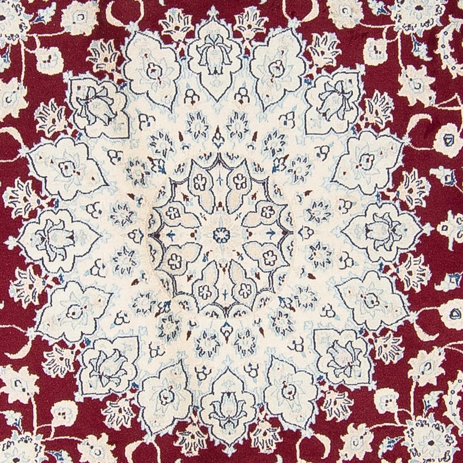 Tapis persan - Nain ronde  - 300 x 300 cm - rouge foncé