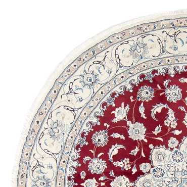 Tapis persan - Nain ronde  - 245 x 245 cm - rouge foncé