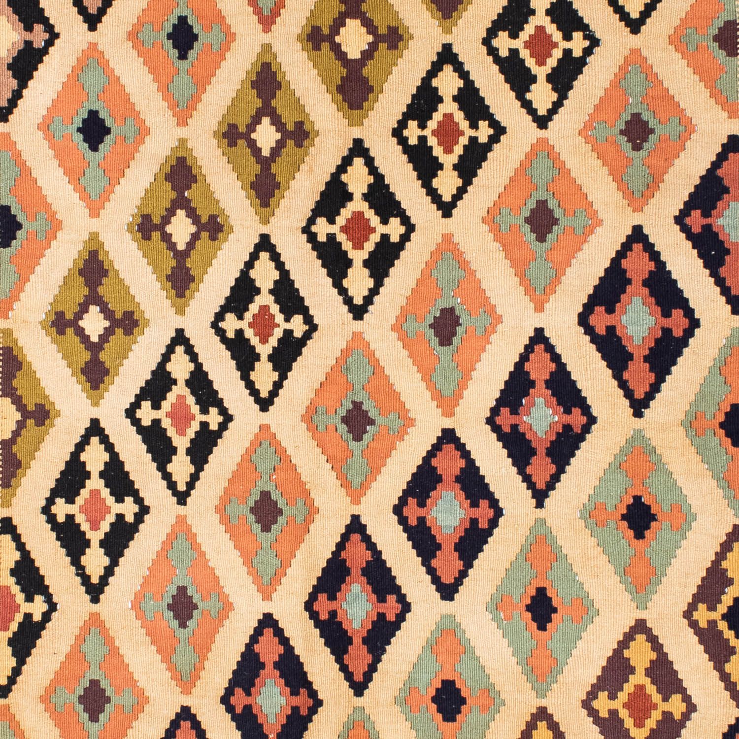 Kelim Carpet - orientalisk matta - 207 x 148 cm - ljusbrun