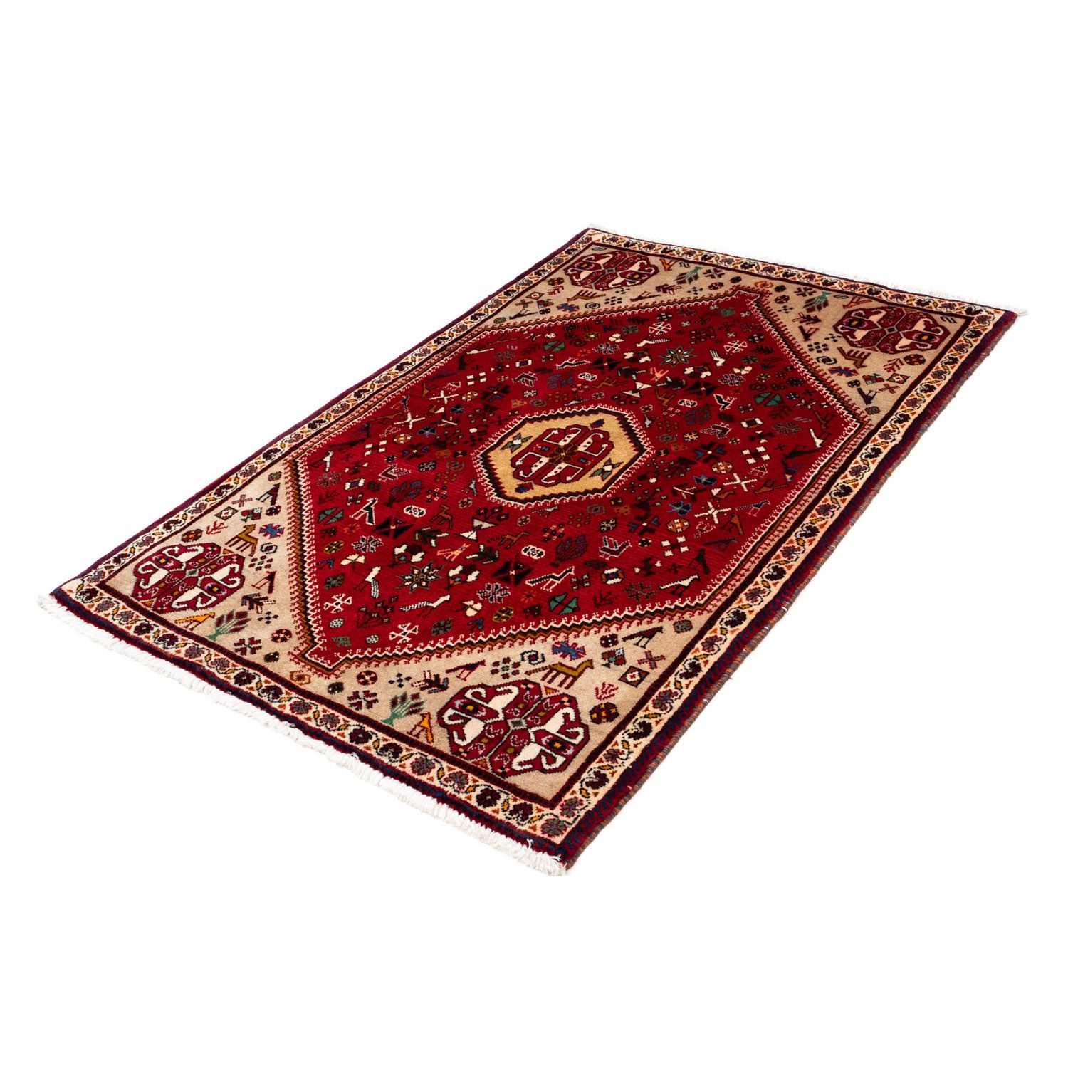 Tapis persan - Nomadic - 161 x 103 cm - rouge foncé