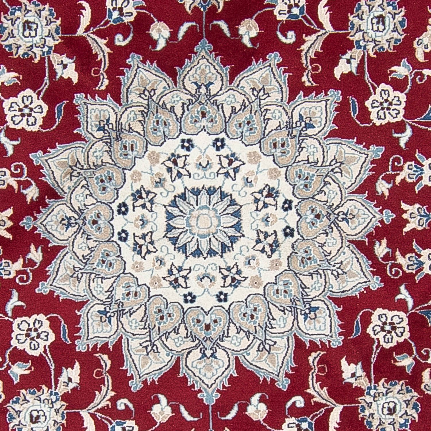 Alfombra persa - Nain redondo  - 250 x 250 cm - rojo oscuro