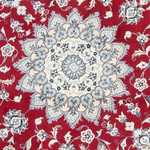 Persisk tæppe - Nain rundt  - 250 x 250 cm - mørkerød