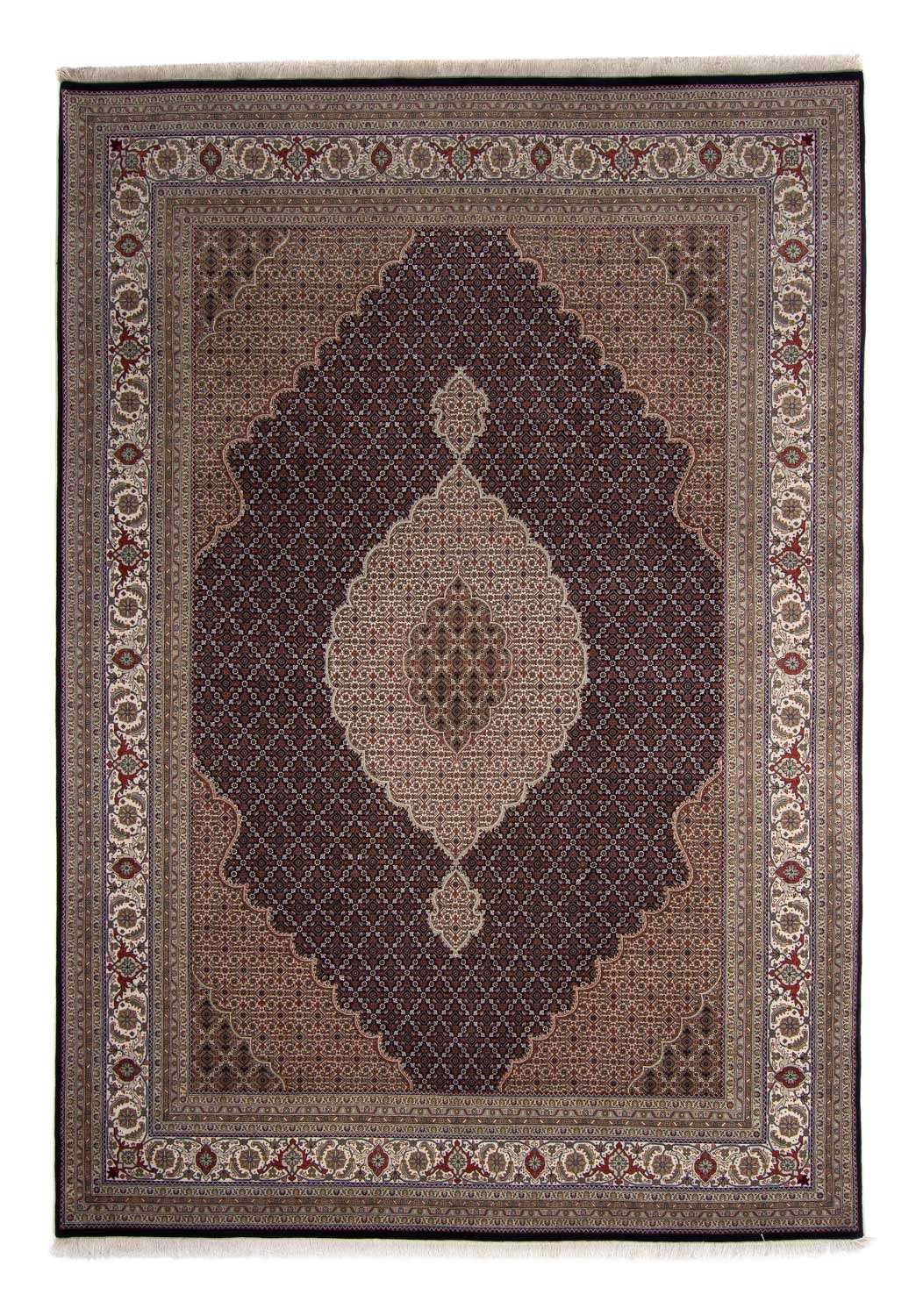 Perský koberec - Tabríz - 344 x 241 cm - tmavě modrá