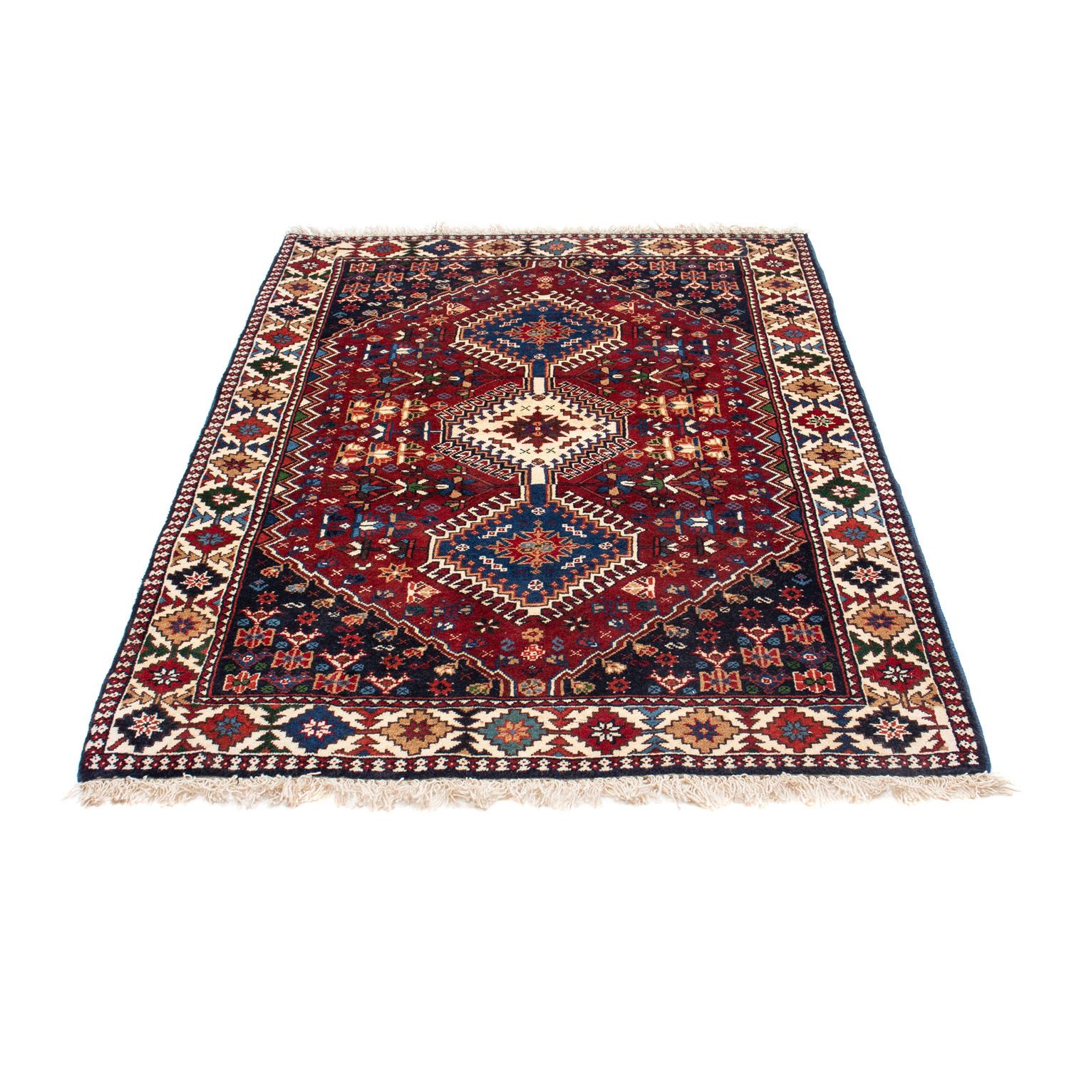 Tapis persan - Nomadic - 155 x 105 cm - rouge foncé