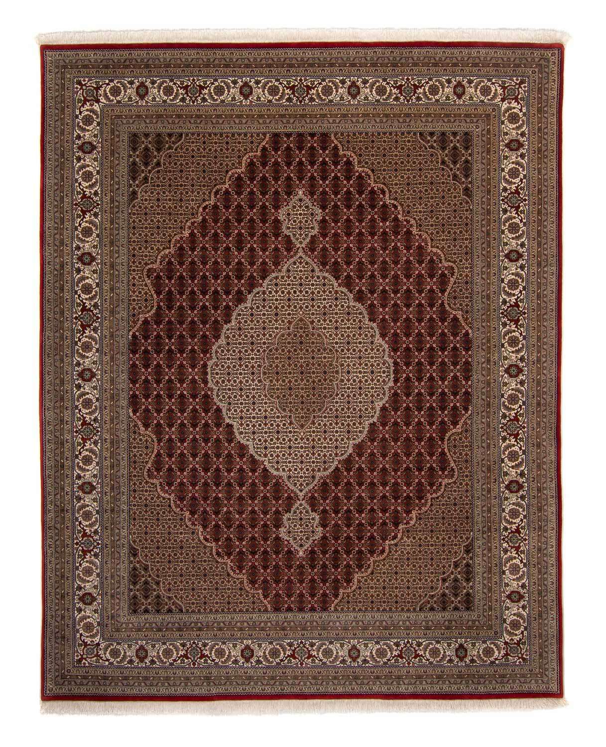 Persisk tæppe - Tabriz - 304 x 241 cm - mørkerød