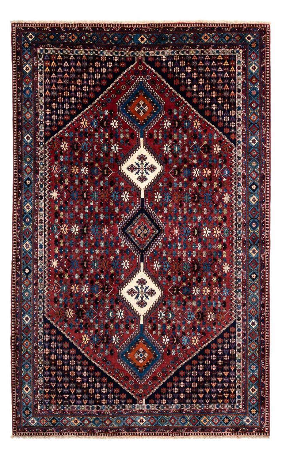 Tapis persan - Nomadic - 320 x 205 cm - rouge foncé