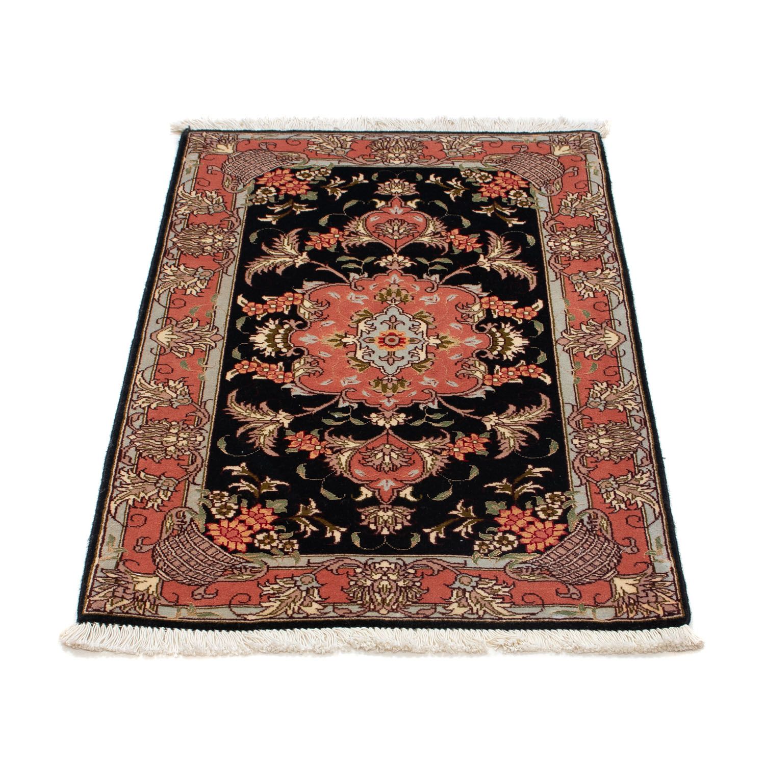 Tapis persan - Tabriz - Royal - 90 x 60 cm - bleu foncé