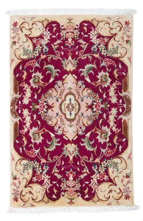 Tapis persan - Tabriz - Royal - 90 x 60 cm - rouge foncé