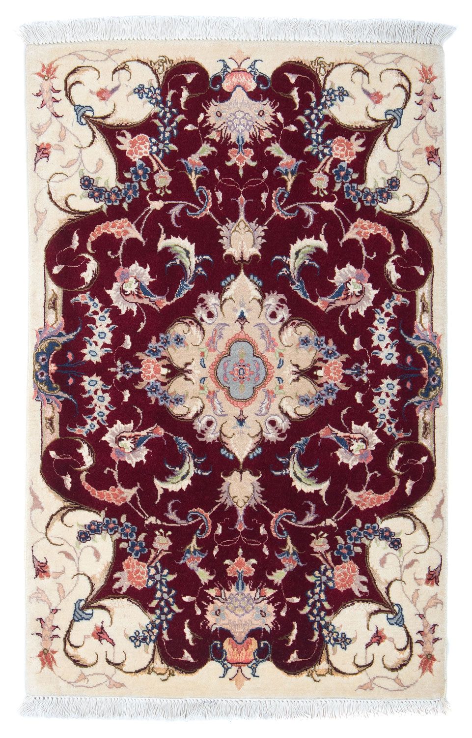 Tapete Persa - Tabriz - Royal - 90 x 60 cm - vermelho escuro