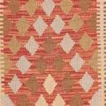Runner Kelimský koberec - Splash - 300 x 82 cm - světle červená