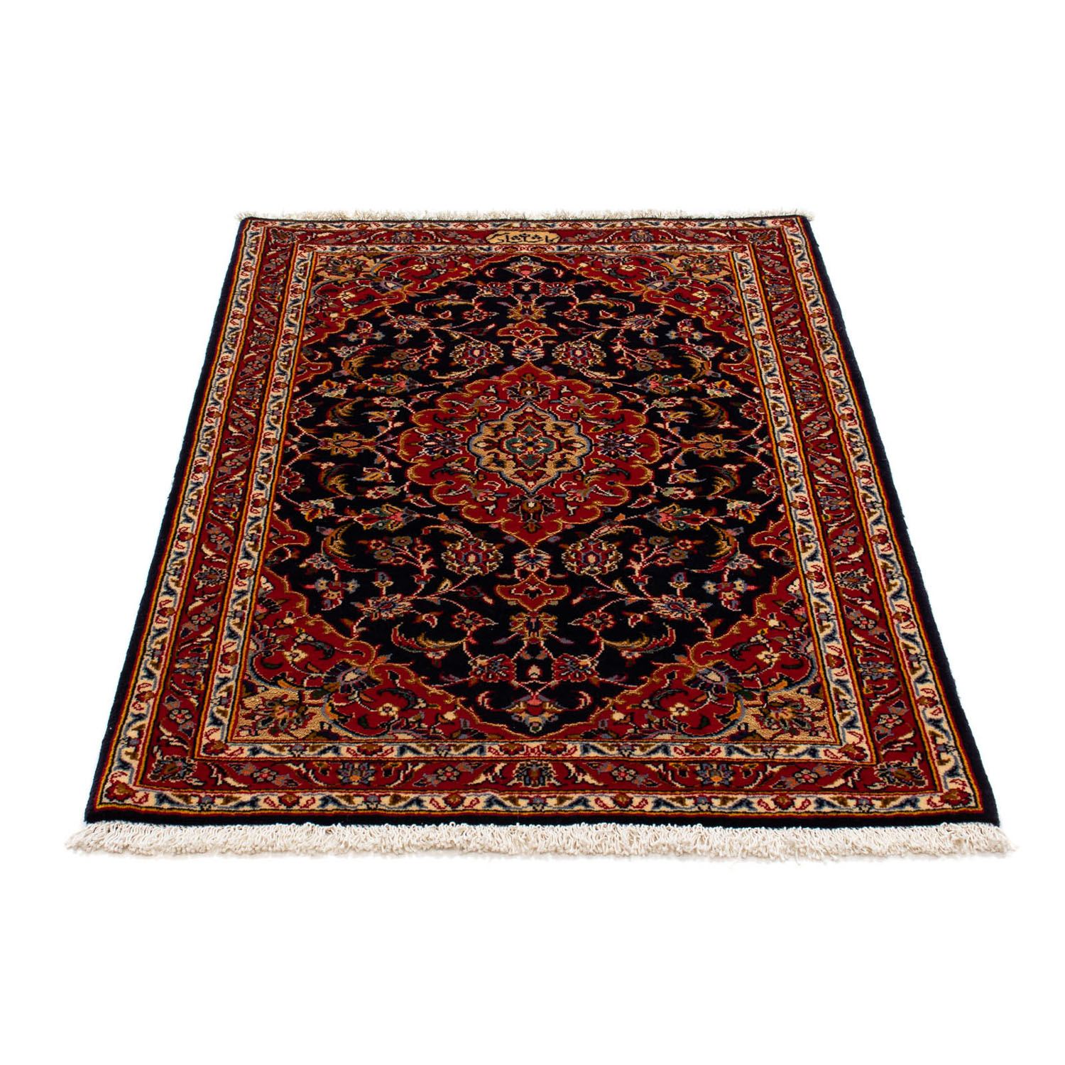 Tapis persan - Keshan - 118 x 77 cm - bleu foncé