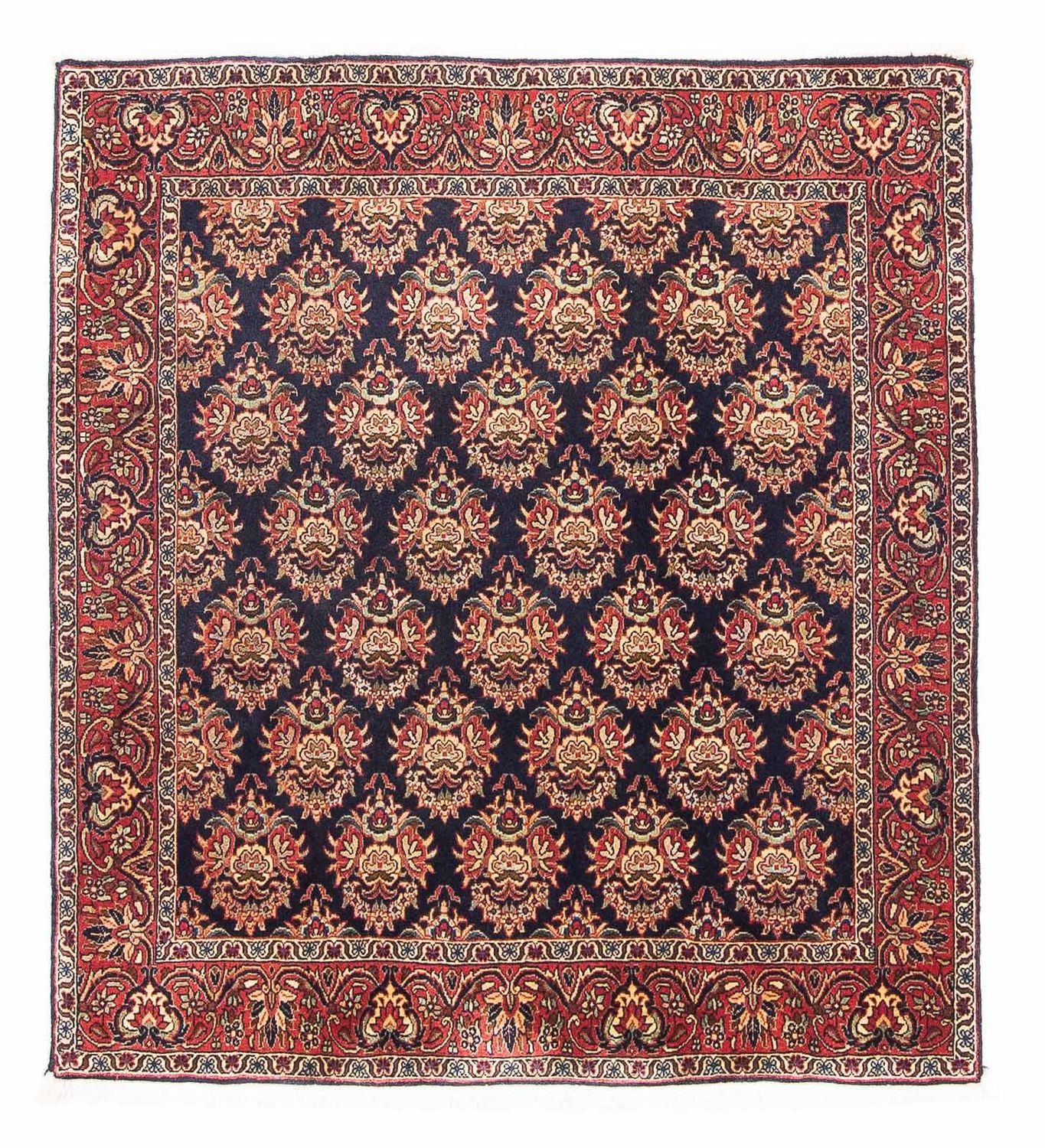 Tapis persan - Bidjar carré  - 107 x 103 cm - bleu foncé