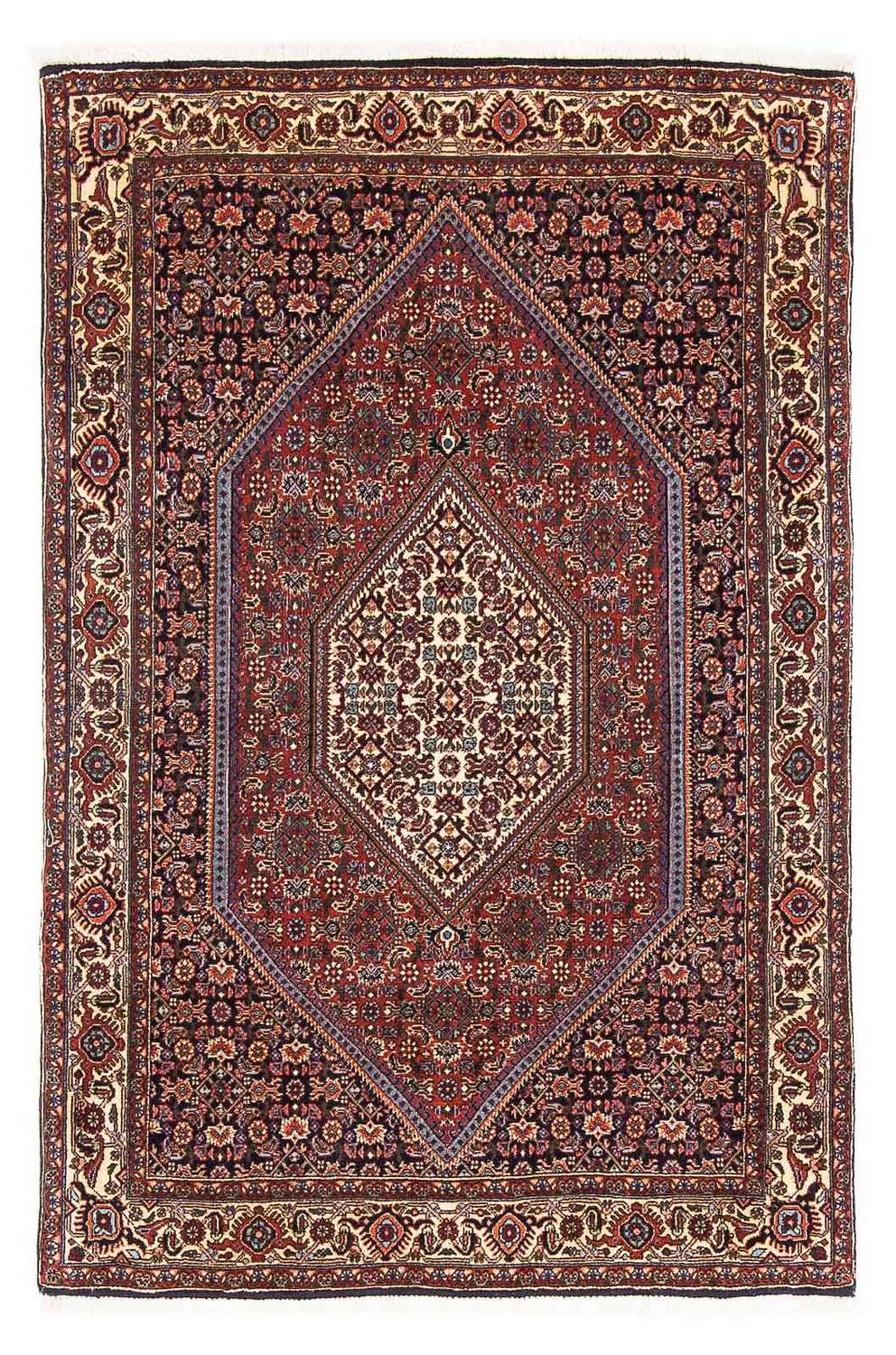 Perský koberec - Bijar - 153 x 105 cm - tmavě modrá