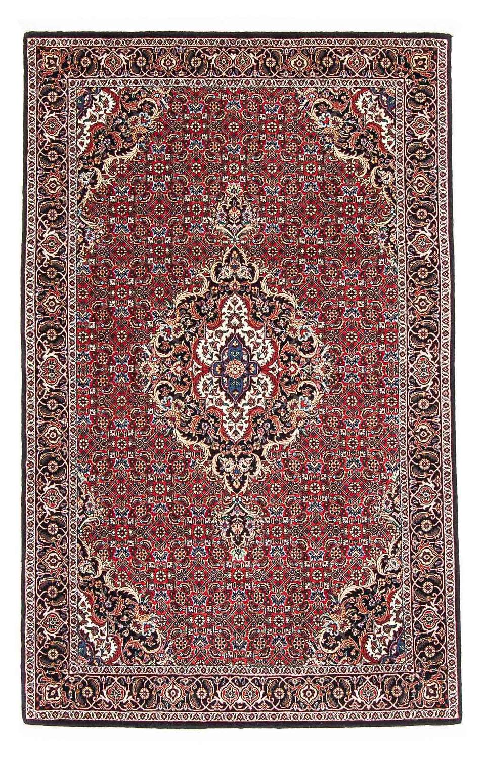 Persisk tæppe - Bijar - 175 x 109 cm - mørkerød