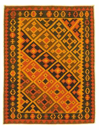 Kelim Carpet - orientalisk matta - 190 x 149 cm - guld