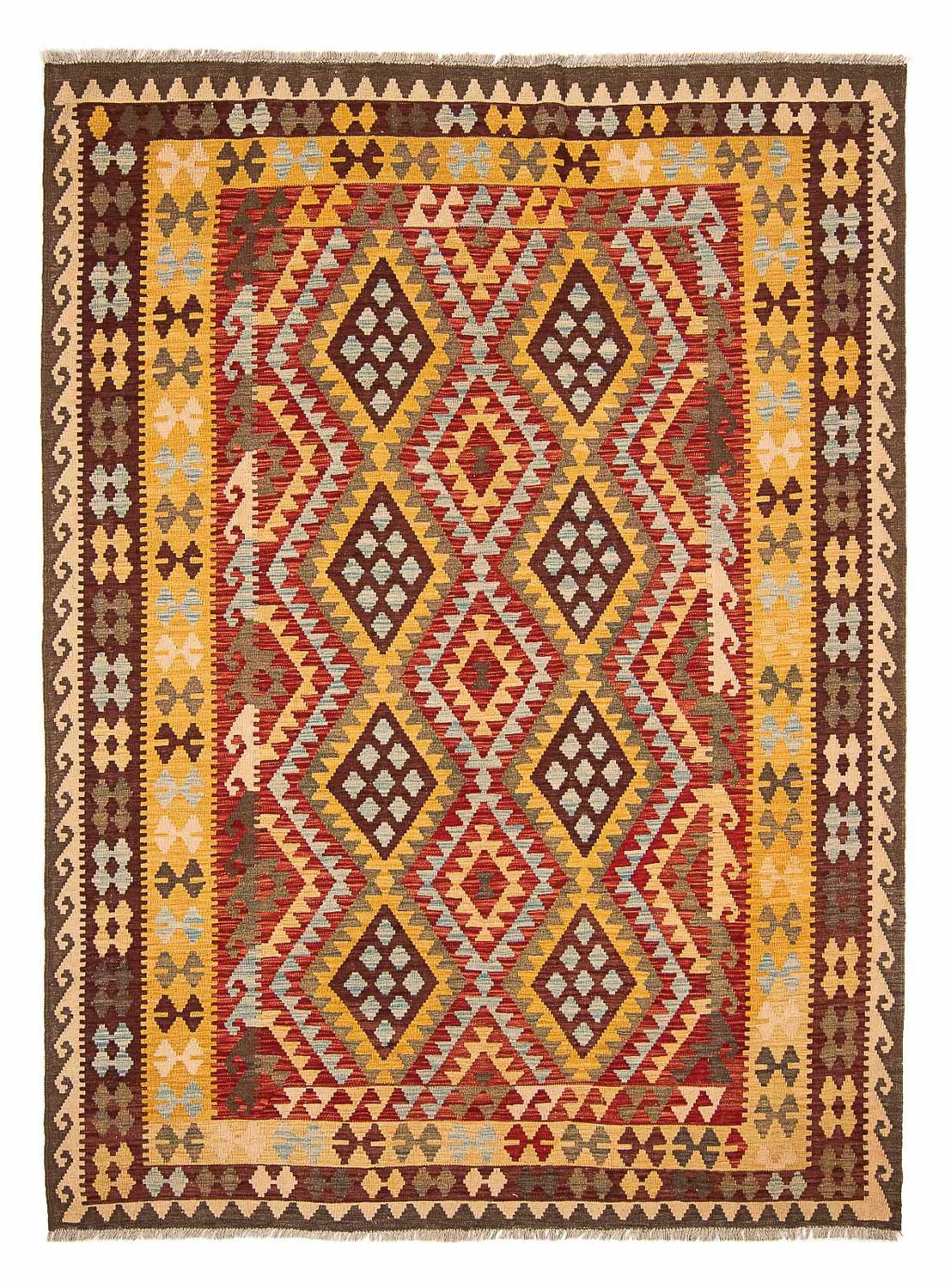 Kelim Carpet - Splash - 289 x 208 cm - flerfarvet