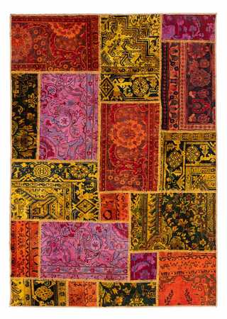 Patchwork Rug - 198 x 137 cm - multicolored