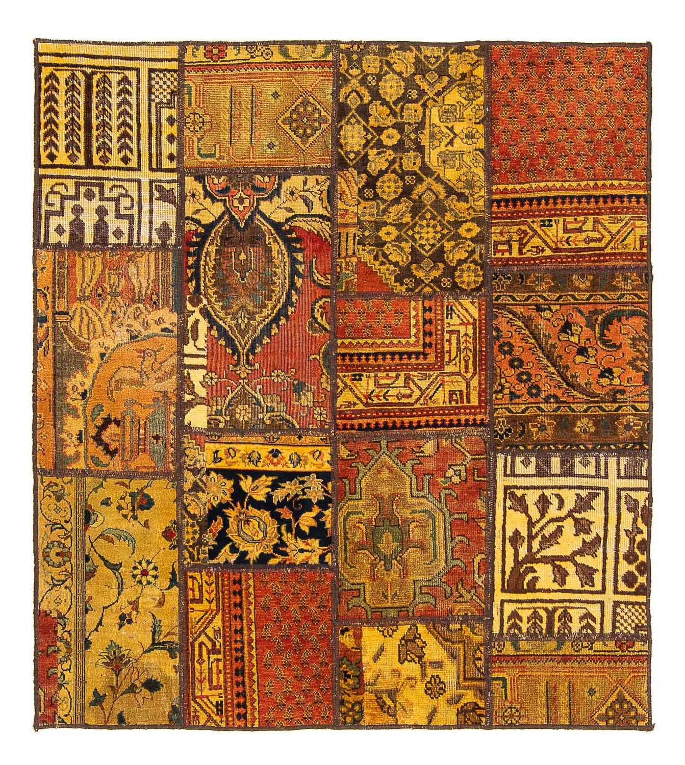 Patchwork tapijt vierkant  - 151 x 142 cm - veelkleurig
