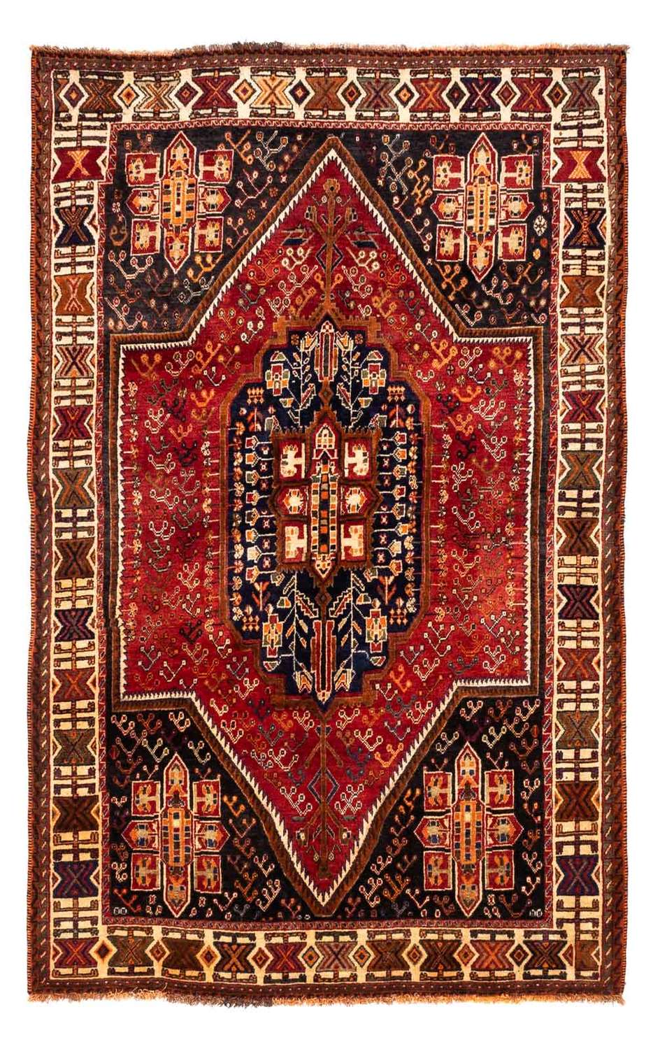Persisk tæppe - Nomadisk - 257 x 160 cm - mørkerød