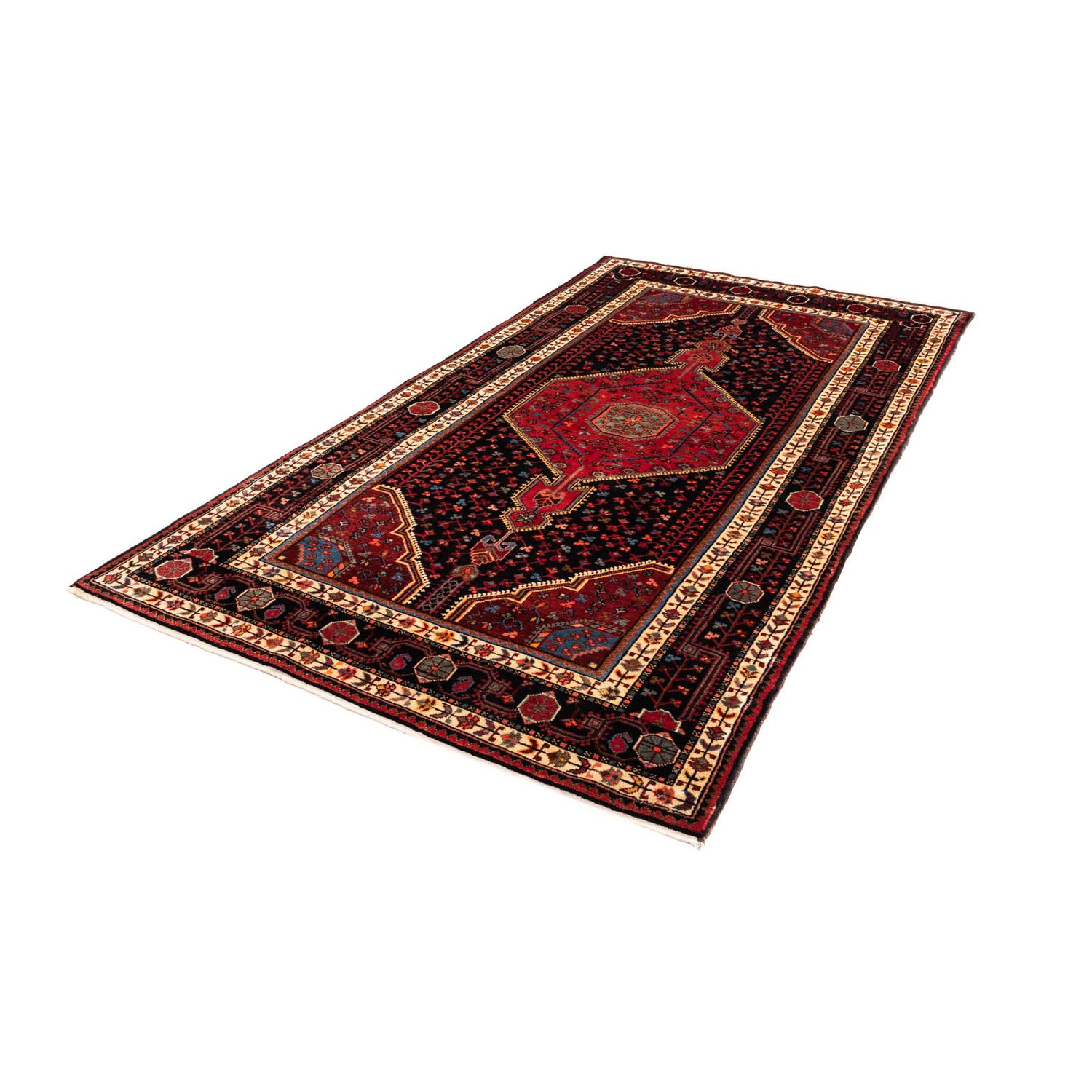 Tapis persan - Nomadic - 246 x 136 cm - bleu foncé