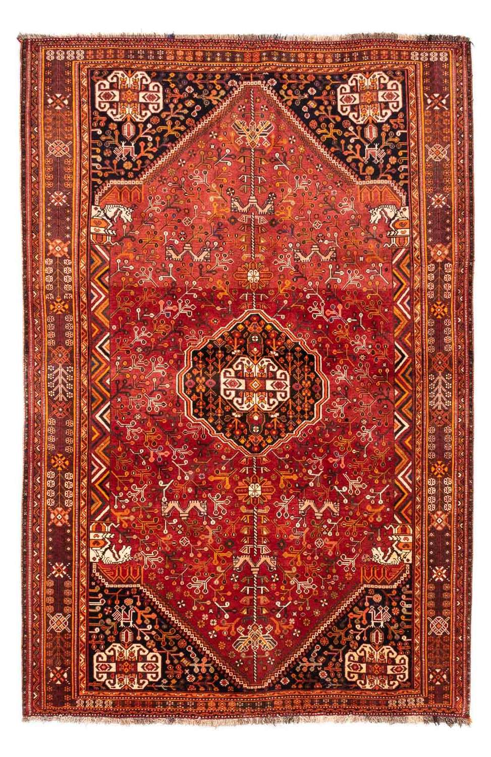 Perski dywan - Nomadyczny - 255 x 162 cm - czerwony