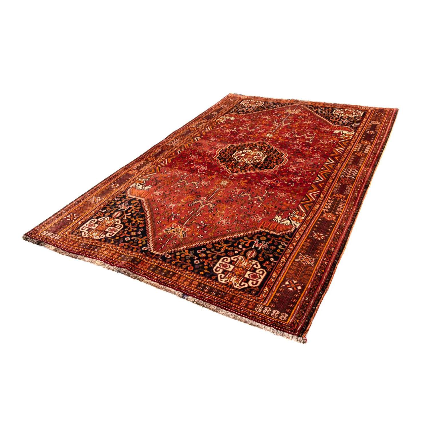 Perski dywan - Nomadyczny - 255 x 162 cm - czerwony