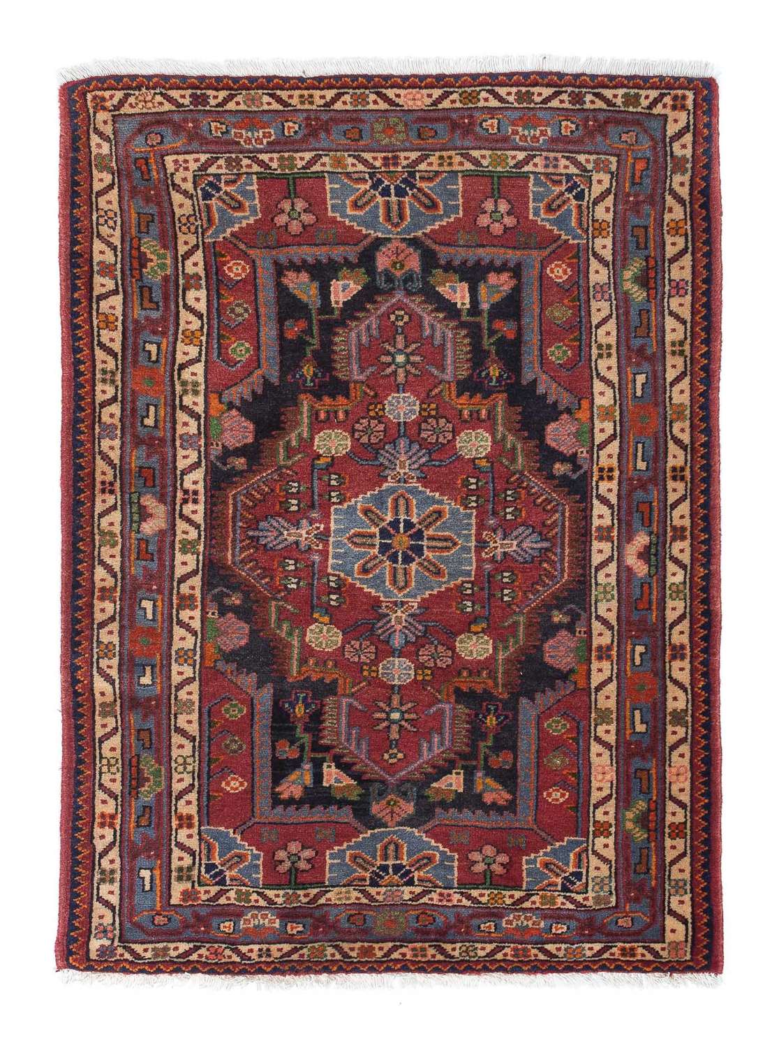 Tapis persan - Nomadic - 126 x 88 cm - rouge clair