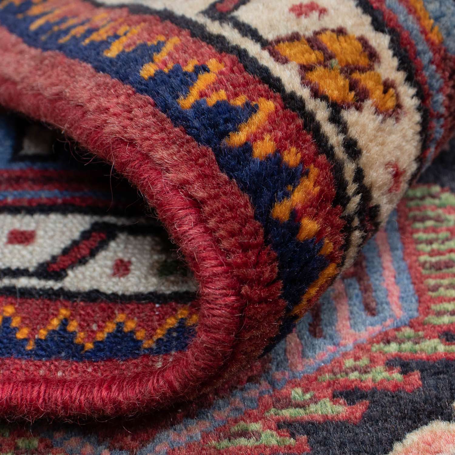 Persisk tæppe - Nomadisk - 126 x 88 cm - lysrød