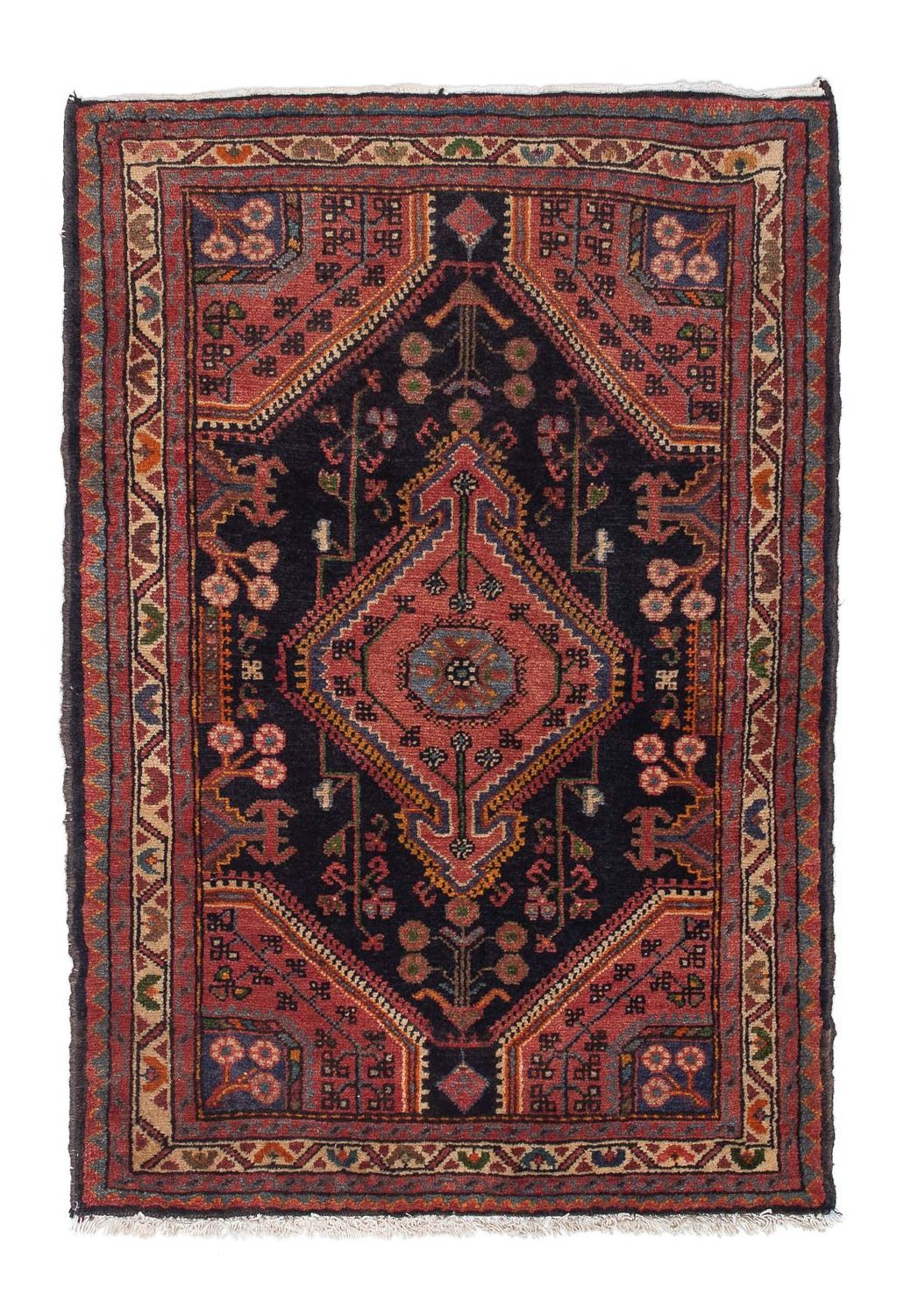 Tapis persan - Nomadic - 125 x 87 cm - bleu foncé