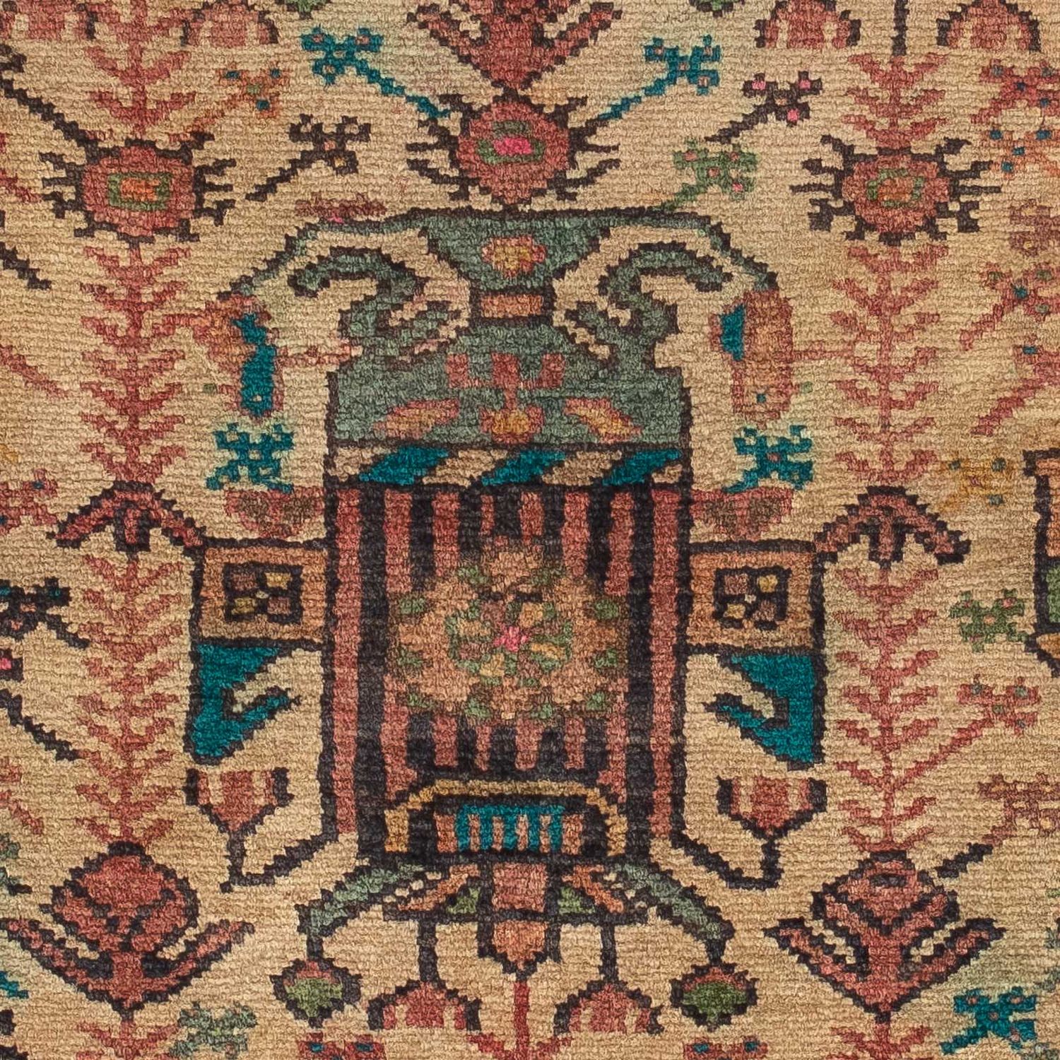 Alfombra persa - Nómada - 124 x 81 cm - marrón claro