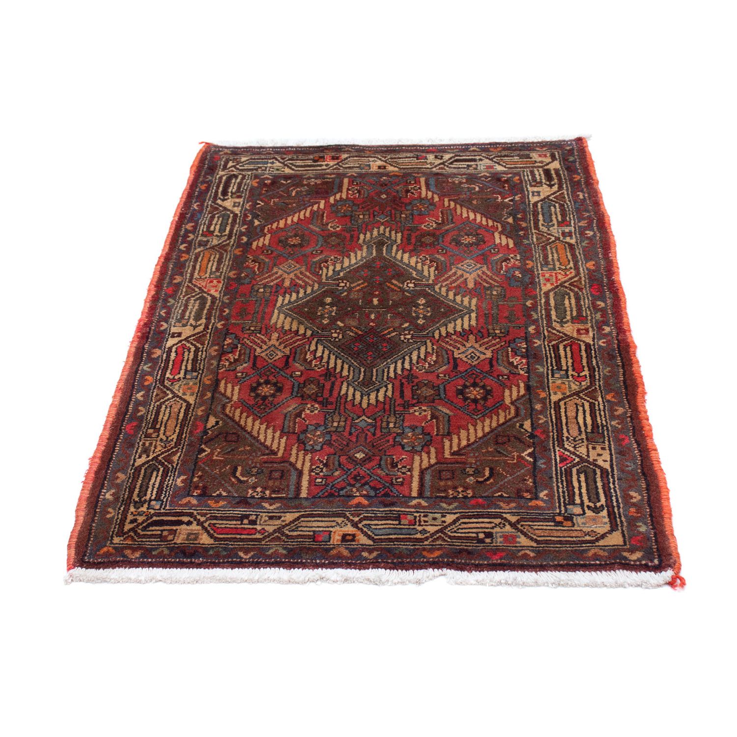 Tapis persan - Nomadic - 116 x 77 cm - rouge foncé