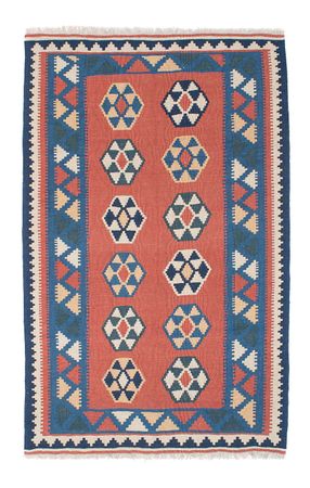 Tapete Kelim - Oriental - 191 x 122 cm - azul escuro