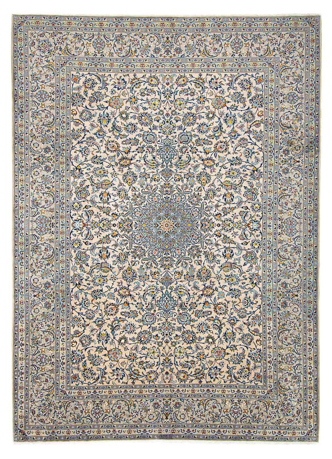 Persisk teppe - Keshan - 398 x 303 cm - beige