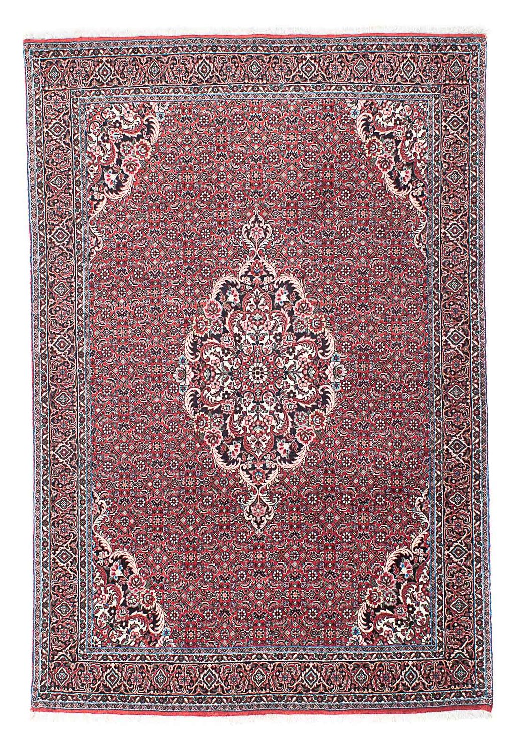 Alfombra persa - Bidjar - 203 x 139 cm - rojo claro