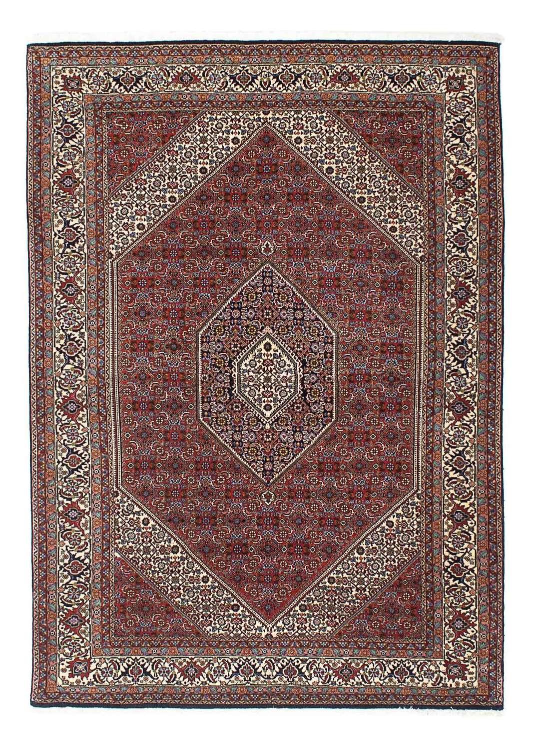 Persisk tæppe - Bijar - 205 x 139 cm - mørkerød