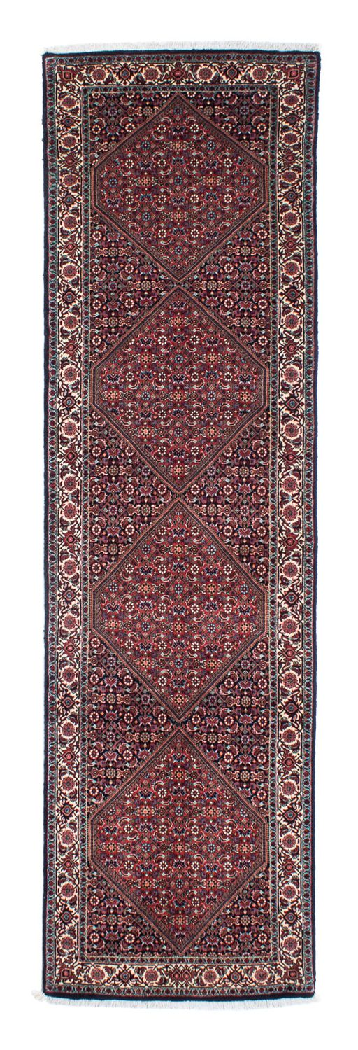 Tapis de couloir Tapis persan - Bidjar - 296 x 82 cm - bleu foncé